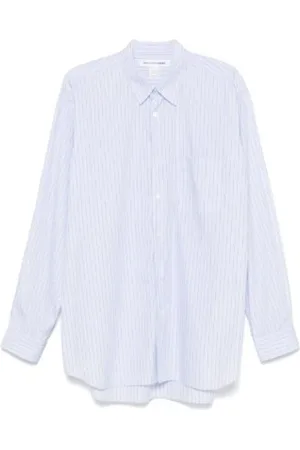 Comme des Garçons Skjorte, Herre, Blå, S, Bomuld, Stribet Vævet Skjorte
