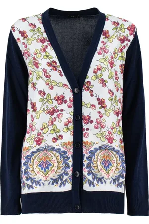 Etro Strik, Dame, Blå, M, Bomuld, Cardigan
