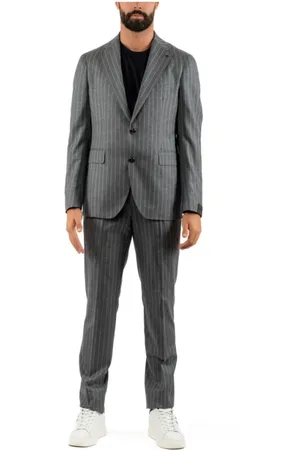 TAGLIATORE Jakkesæt, Herre, Grå, XL, Uld, Single Breasted Suit Jacket