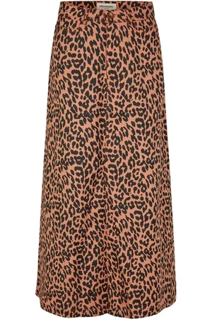Lollys Laundry Nederdel, Dame, Brun, M, Tyl, Leopard Print Maxi Nederdel Lunall Style