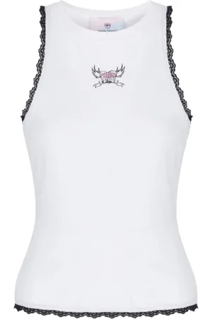 Chiara Ferragni Top, Dame, Hvid, M, Uld, Sleeveless Top