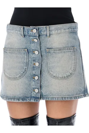 Courrèges Nederdel, Dame, Blå, XS, Denim, Denim Mini Nederdel
