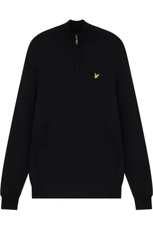 Lyle & Scott Strik, Herre, Sort, S, Uld, Merino 1/4 Zip Pullover