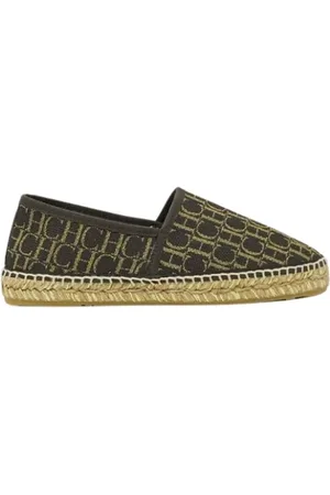 Carolina Herrera Sko, Dame, Brun, 36 EU, Uld, Brune og gyldne canvas espadriller