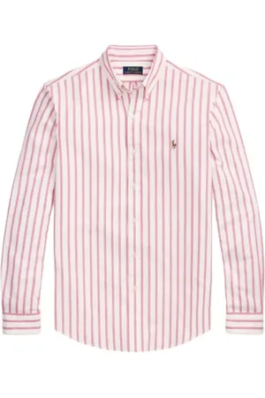 Ralph Lauren Skjorte, Herre, Lyserød, L, Bomuld, Stribet Oxford Bomuldsskjorte