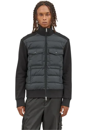 Moncler Jakke, Herre, Sort, 2XL, Bomuld, Padded Zip-Up Cardigan