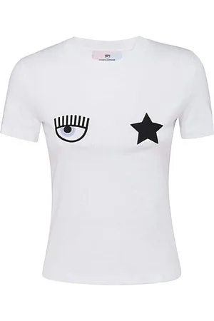 Chiara Ferragni Top, Dame, Hvid, XS, Uld, Stilfuld T-shirt