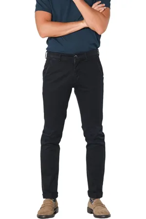 Masons Bukser, Herre, Blå, L, Tyl, Torino Style Chino Bukser
