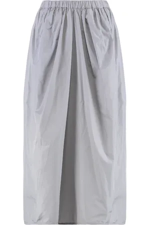 Fabiana Filippi Nederdel, Dame, Grå, L, Polyester, Midi-nederdel med elastisk linning