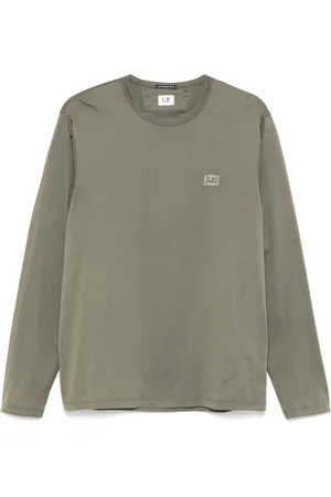 C.P. Company Top, Herre, Grøn, XL, Bomuld, Mercerized Langærmet T-shirt