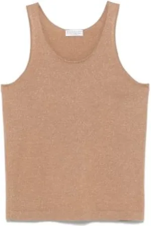 Brunello Cucinelli Top, Dame, Brun, S, Punto Lurex Top