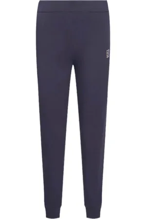 EA7 Bukser, Dame, Blå, L, Bomuld, Sweatpants til damer med logo foran