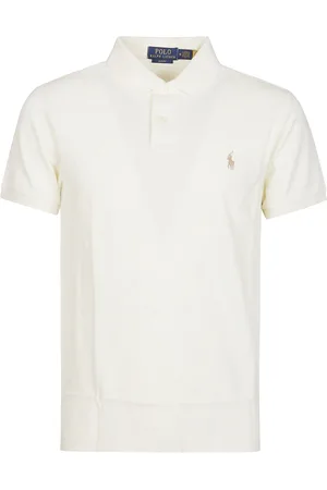 Ralph Lauren Top, Herre, , L, Bomuld, Slim Fit Polo Shirt i Pergamentcreme