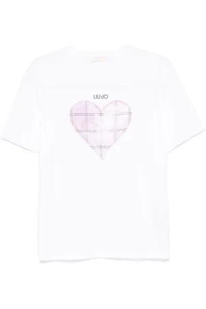 Liu Jo Top, Dame, Hvid, XS, Bomuld, Heart Graphic T-Shirt