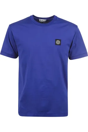 Stone Island Top, Herre, Blå, L, Blå Basic T-shirts og Polos med Micrologo