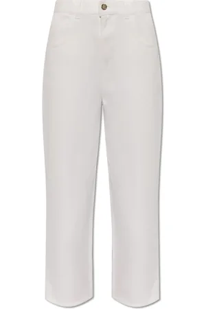 Moncler Jeans, Dame, Hvid, XS, Bomuld, High-rise Jeans