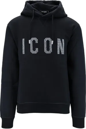 Dsquared2 Sweathshirts & Hoodies, Herre, Sort, XL, Bomuld, Hoodie med ikonprint