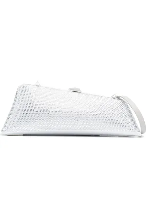 The Attico Taske, Dame, Grå, ONE SIZE, Uld, Long Night krystal-besat clutch taske