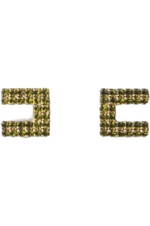 Elisabetta Franchi Tilbehør, Dame, Grøn, ONE SIZE, Clip-On Øreringe