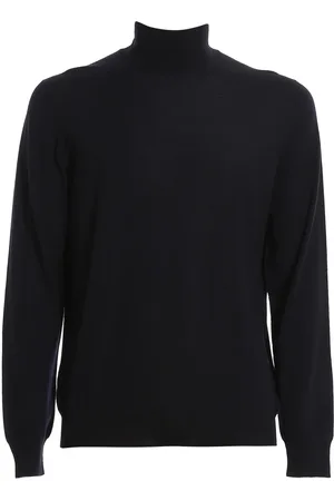 FEDELI Strik, Herre, Sort, 4XL, Uld, Rullekrave sweater