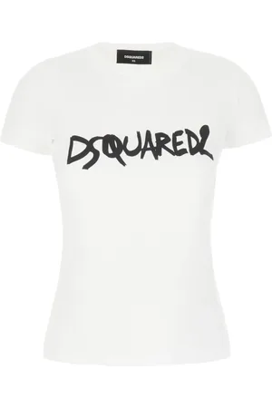 Dsquared2 Top, Dame, Hvid, XS, Bomuld, Logo-print Cotton T-shirt