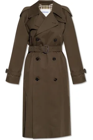 Burberry Frakke, Dame, Grøn, M, Bomuld, Bomuld trenchcoat