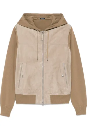 Tom Ford Jakke, Herre, , L, Uld, Suede og uld lynlås jakke