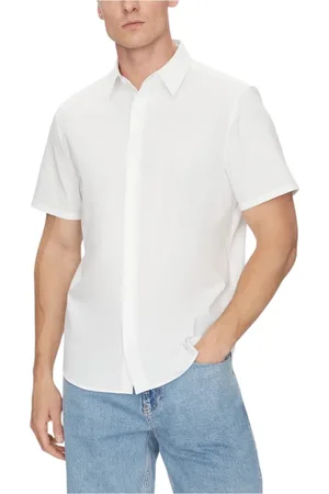 Calvin Klein Skjorte, Herre, Hvid, S, Bomuld, Hvid Langærmet Skjorte med knapper