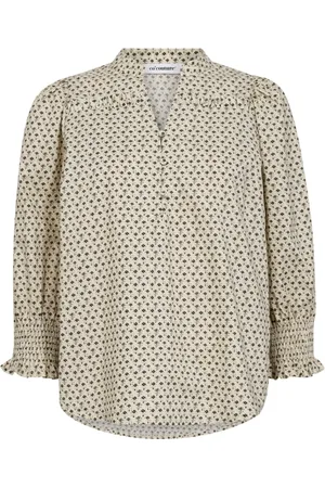 Co`Couture Bluser & Skjorter, Dame, , L, Bomuld, Bluse med blomsterflæser