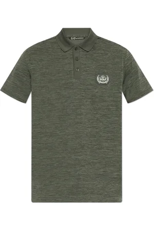 EA7 Top, Herre, Grøn, S, Polyester, Polo med Patch