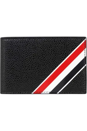 Thom Browne Tilbehør, Herre, Sort, ONE SIZE, Læder, Flap-over læderpung