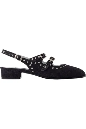 Carel Sko, Dame, Sort, 38 EU, Denim, Sorte Denim Sling Back Queen Sko