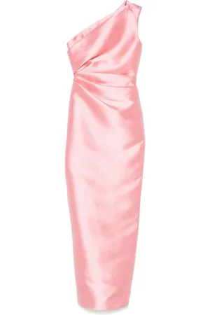 Solace Kjole, Dame, Lyserød, 2XS, Uld, One-Shoulder Maxikjole