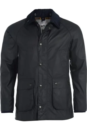 Barbour Jakke, Herre, Blå, S, Bomuld, Marineblå Vokset Bomuld Jakke med Corduroy Krave