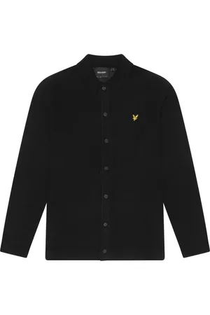 Lyle & Scott Strik, Herre, Sort, XL, Uld, Double Knit Skjorte