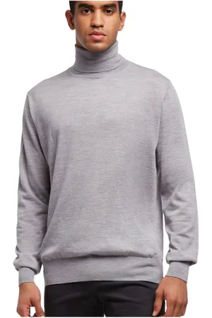Brooks Brothers Strik, Herre, Grå, L, Uld, Merino Uld Rullekrave