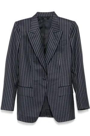 Tom Ford Jakke, Dame, Blå, S, Uld, Navy Wallis Jakke Stilfuld