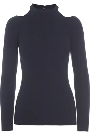 Bitte Kai Rand Top, Dame, Sort, M, Uld, Bluse med udskæringer ved skuldrene, Dark Midnight