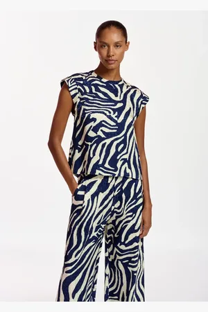 Essentiel Antwerp Bluser & Skjorter, Dame, Flerfarvet, S, Polyester, Zebra Print Feebee Top