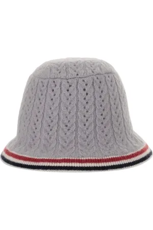 Thom Browne Tilbehør, Dame, Grå, S, Uld, Grå uldblanding hat med tricolor mønster