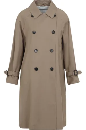 Max Mara Frakke, Dame, , XS, Bomuld, Camel Trenchcoat