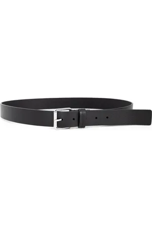 Calvin Klein Tilbehør, Herre, Sort, 105 CM, Læder, Sort læderbælte med spænde