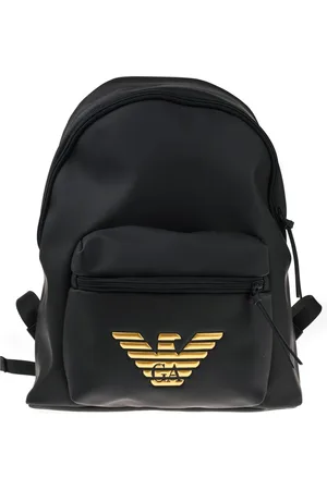Emporio Armani Taske, Herre, Sort, ONE SIZE, Polyester, Zaino in Tessuto Gommato Rygsæk