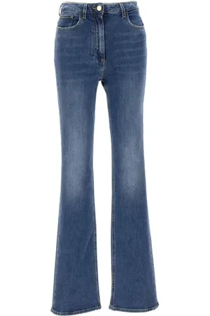 Elisabetta Franchi Jeans, Dame, Blå, W26, Bomuld, Flared Jeans