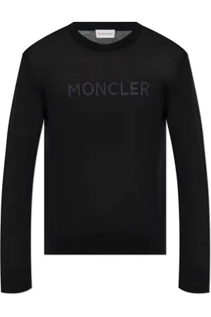 Moncler Strik, Herre, Sort, 2XL, Uld, Sweater med Logo