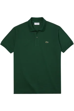 Lacoste Top, Herre, Grøn, XL, Bomuld, Grøn poloshirt med ribkant