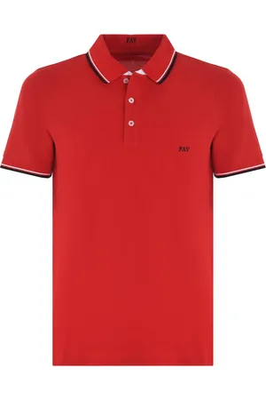 FAY Top, Herre, Rød, M, Bomuld, Kortærmet poloshirt