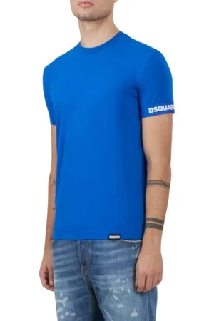 Dsquared2 Top, Herre, Blå, M, Bomuld, Rundhalset T-shirt