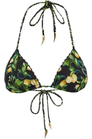 Roberto Cavalli Badetøj, Dame, Flerfarvet, M, Citron Print Bikini Trekantet Badedragt