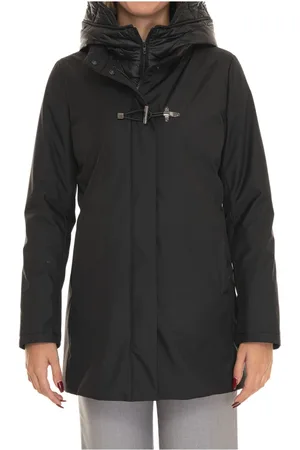 FAY Frakke, Dame, Sort, XL, Uld, Aftagelig Bib Toggle Frakke